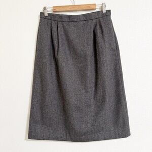 Vintage Plum Tree Wool Blend Pencil Skirt